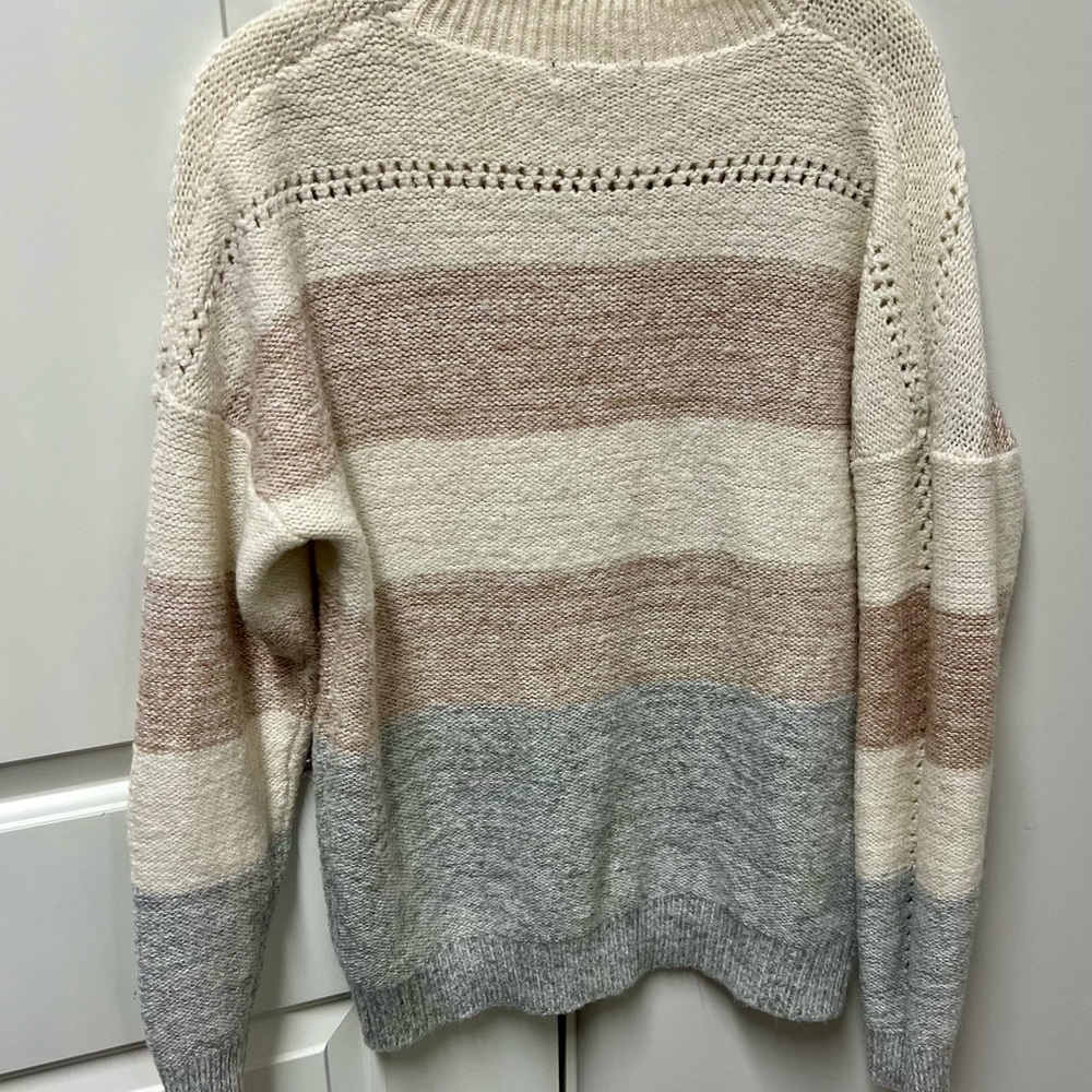 Fate Striped Sweater - Cream, Brown, and Gray
